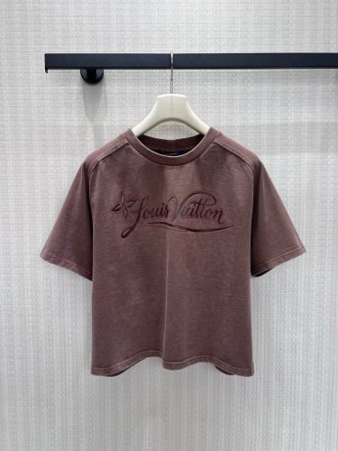 シグネチャープリント オーバーダイ 半袖Tシャツ ルイ・ヴィトン Tシャツ コピー