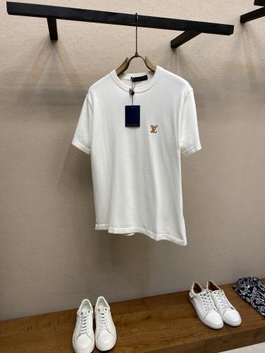 ショートスリーブ クルーネック ウィズ シグネチャー ルイ・ヴィトン Tシャツ コピー ホワイト