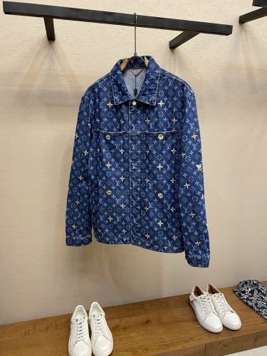 モノグラム エンブロイダリー デニム オーバーシャツ ルイ・ヴィトン ジャケット コピー