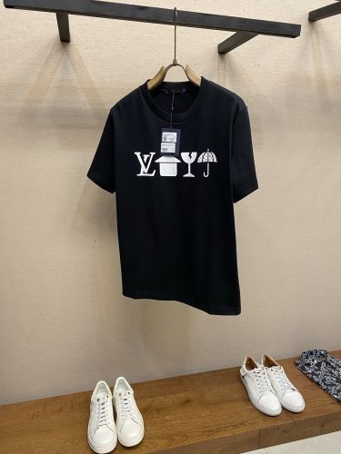 プリントシグネチャーTシャツ ルイ・ヴィトン Tシャツ コピー ブラック