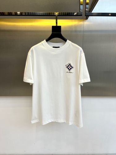 おしゃれ ロゴ入り コットン 半袖Tシャツ ルイ・ヴィトン Tシャツ 偽物 ホワイト