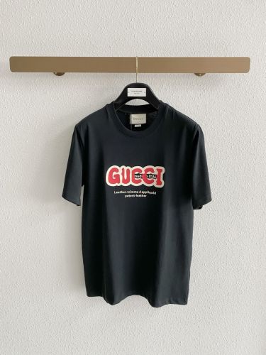 おしゃれ ロゴ入り クルーネック 半袖Tシャツ グッチ Tシャツ 偽物 ブラック
