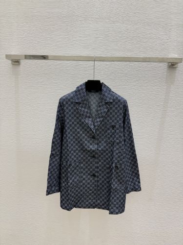 GGコットンデニム ジャカード ジャケット グッチ コピー 大人カジュアル