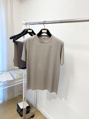 ホースモチーフ ラインストーン 半袖Tシャツ エルメス Tシャツ 偽物 グレージュ