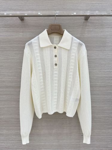 透かし編み ストライプニット ポロシャツ エルメス ニット スーパーコピー 