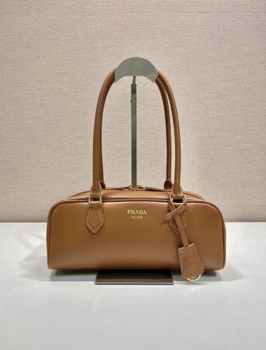 プラダ バッグ スーパーコピー ミディアム レザー トップハンドルバッグ 1BB170 ブラウン