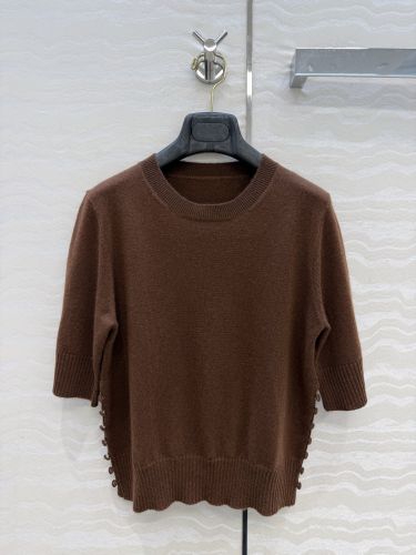 シンプル 洗練された プラダ ニット 偽物 カシミヤ ニットトップス ブラウン