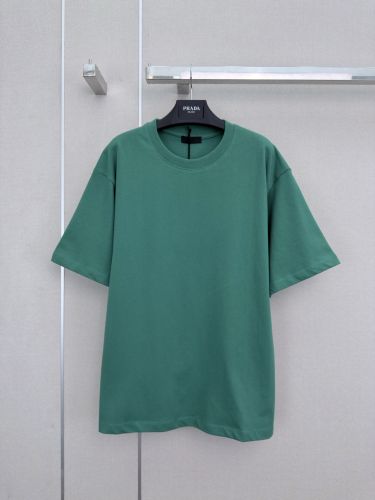 プラダ Tシャツ コピー ユニセックス シンプル 半袖Tシャツ 合わせやすい グリーン