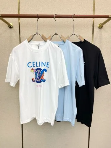 セリーヌ Tシャツ 偽物 シンプル ロゴプリント 半袖Tシャツ クルーネック