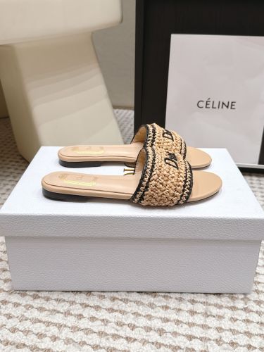 クリスチャン・ディオール サンダル スーパーコピー Dioriviera Dior Woven スライド ベージュ