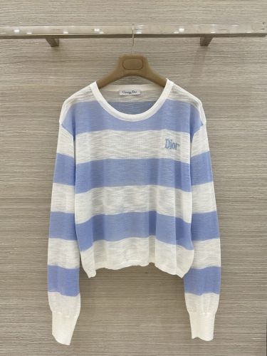 クリスチャン・ディオール Tシャツ コピー カジュアル ボーダー柄 長袖ニットトップス