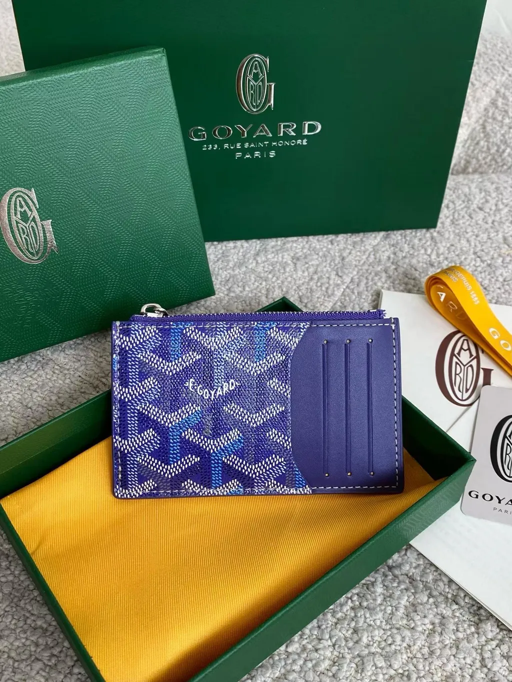 ブルボン ジップ付きカードホルダー ゴヤール 財布 スーパーコピー ブルー