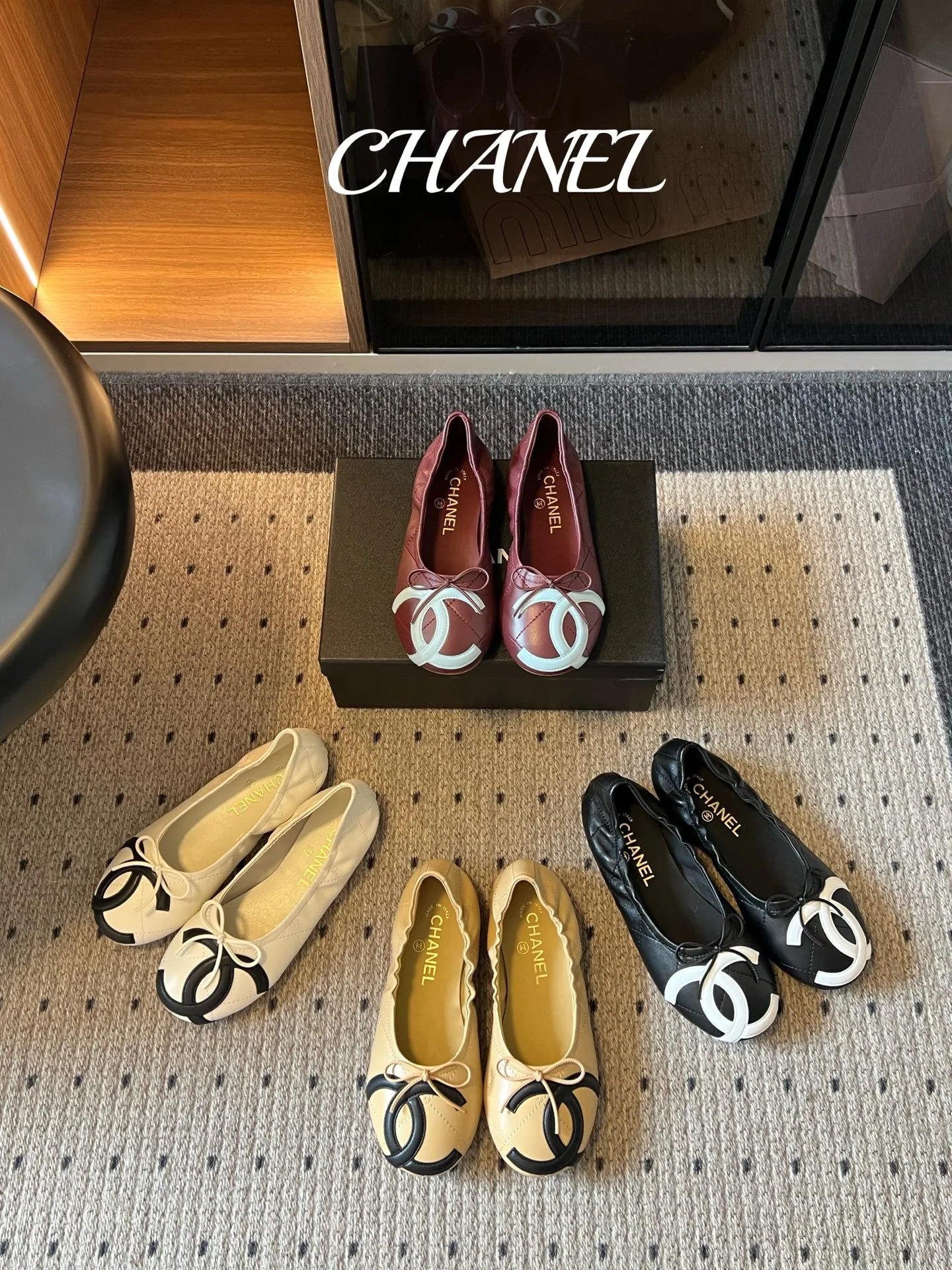 キルティング レザー バレリーナシューズ シャネル パンプス 偽物 合わせやすい