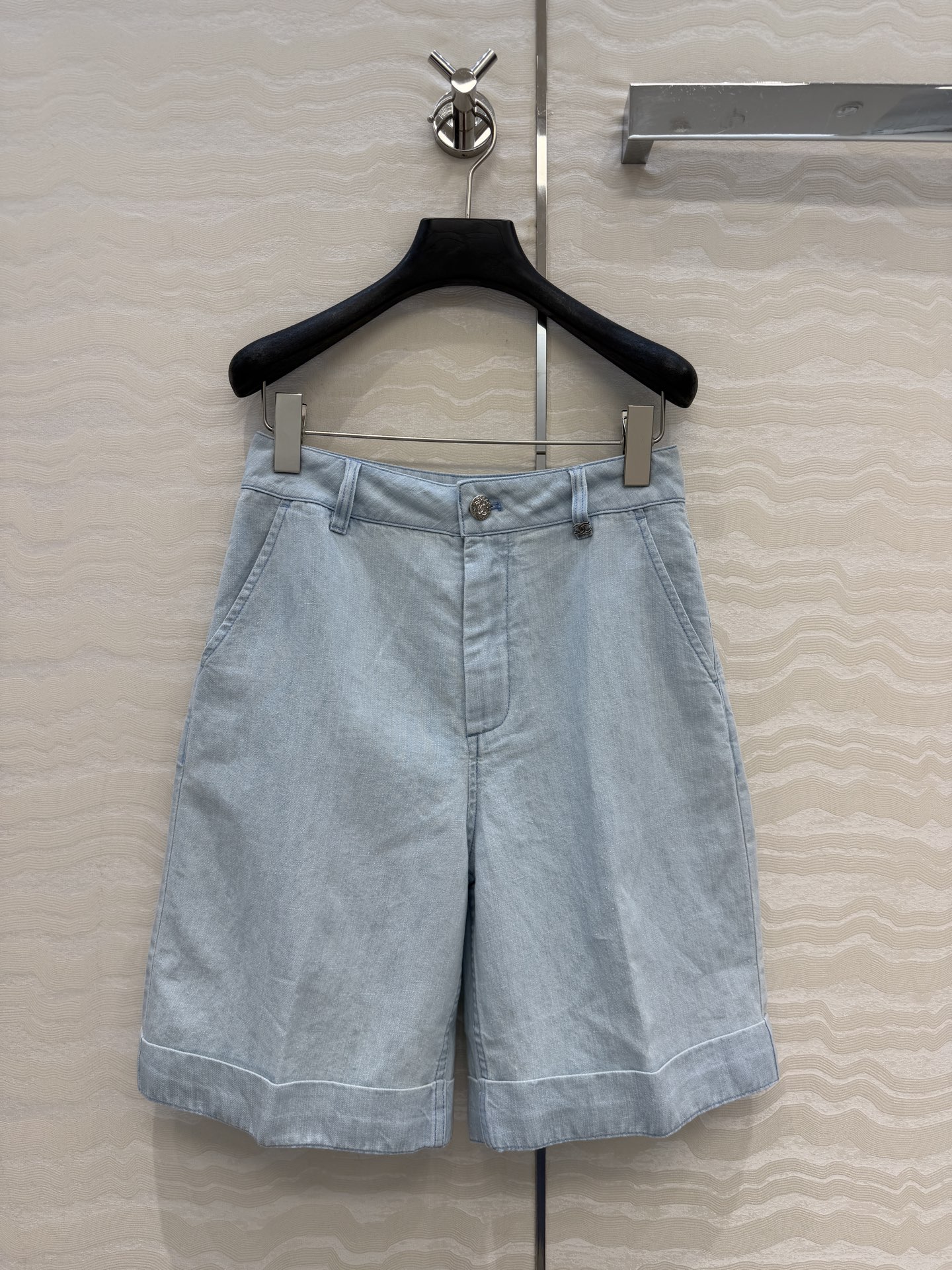 洗練された 爽やか ハーフパンツ シャネル パンツ 偽物 ライトブルー