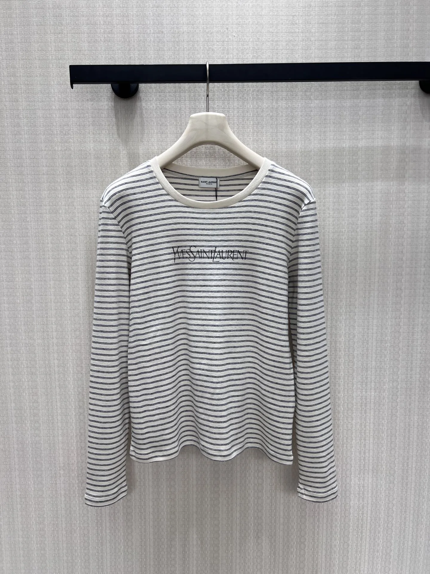 ロゴプリント ボーダー 長袖カットソー イヴ・サンローラン Tシャツ コピー