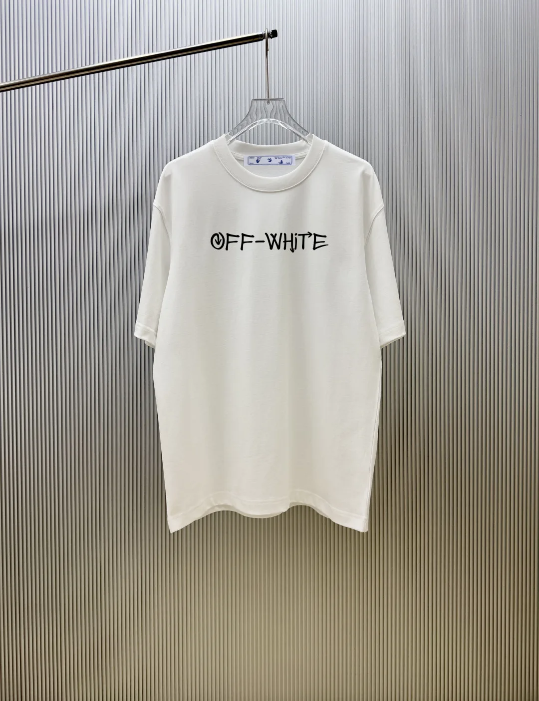 オフホワイト Tシャツ 偽物 カジュアル コットン クルーネック 半袖Tシャツ ユニセックス ホワイト