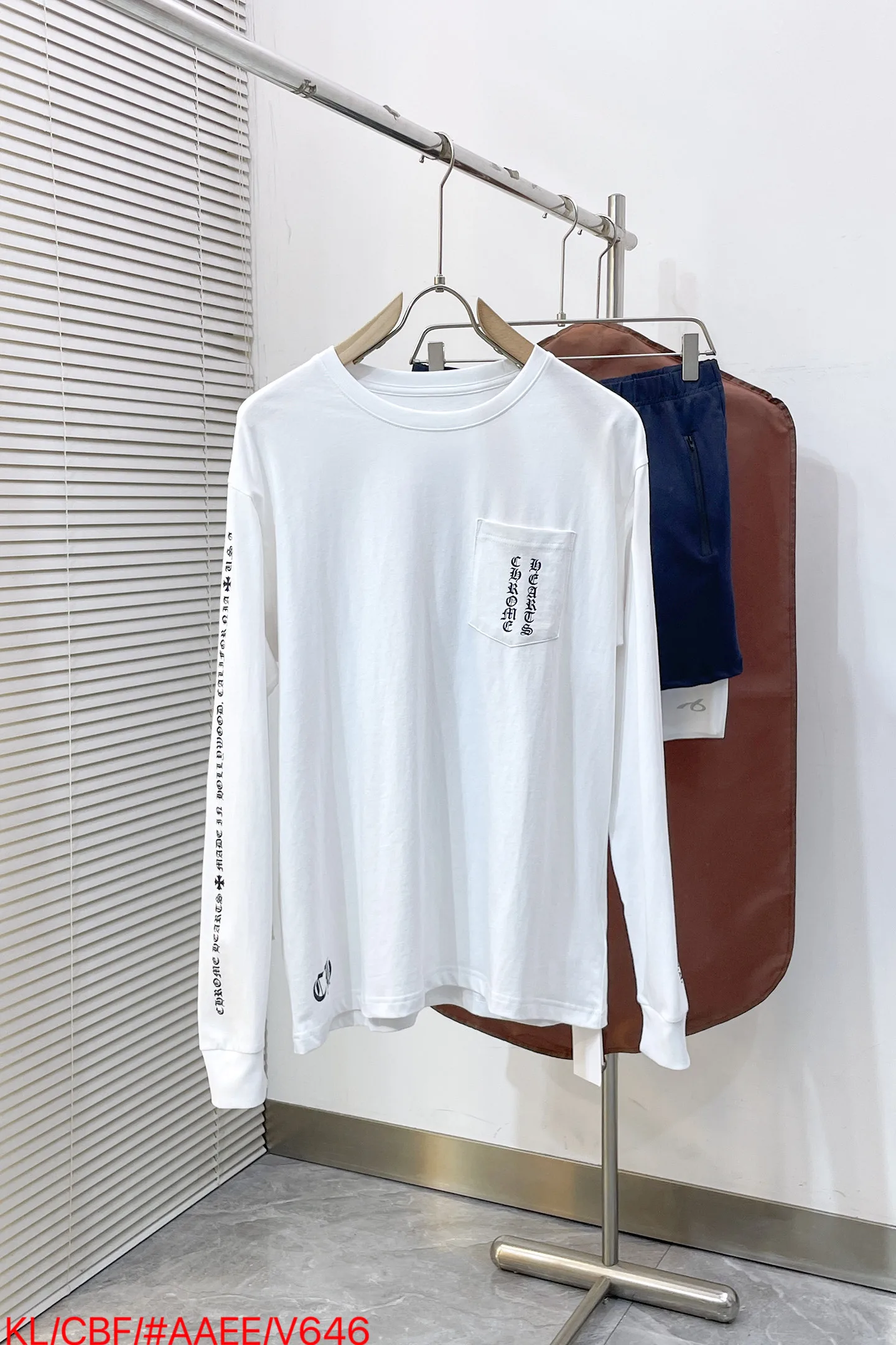 ストリート カジュアル クロムハーツ Tシャツ 偽物 コットン 長袖Tシャツ ホワイト