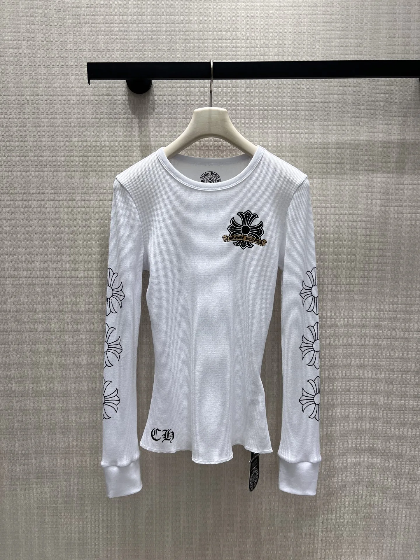 ストリート カジュアル クロムハーツ Tシャツ 偽物 長袖Tシャツ ホワイト