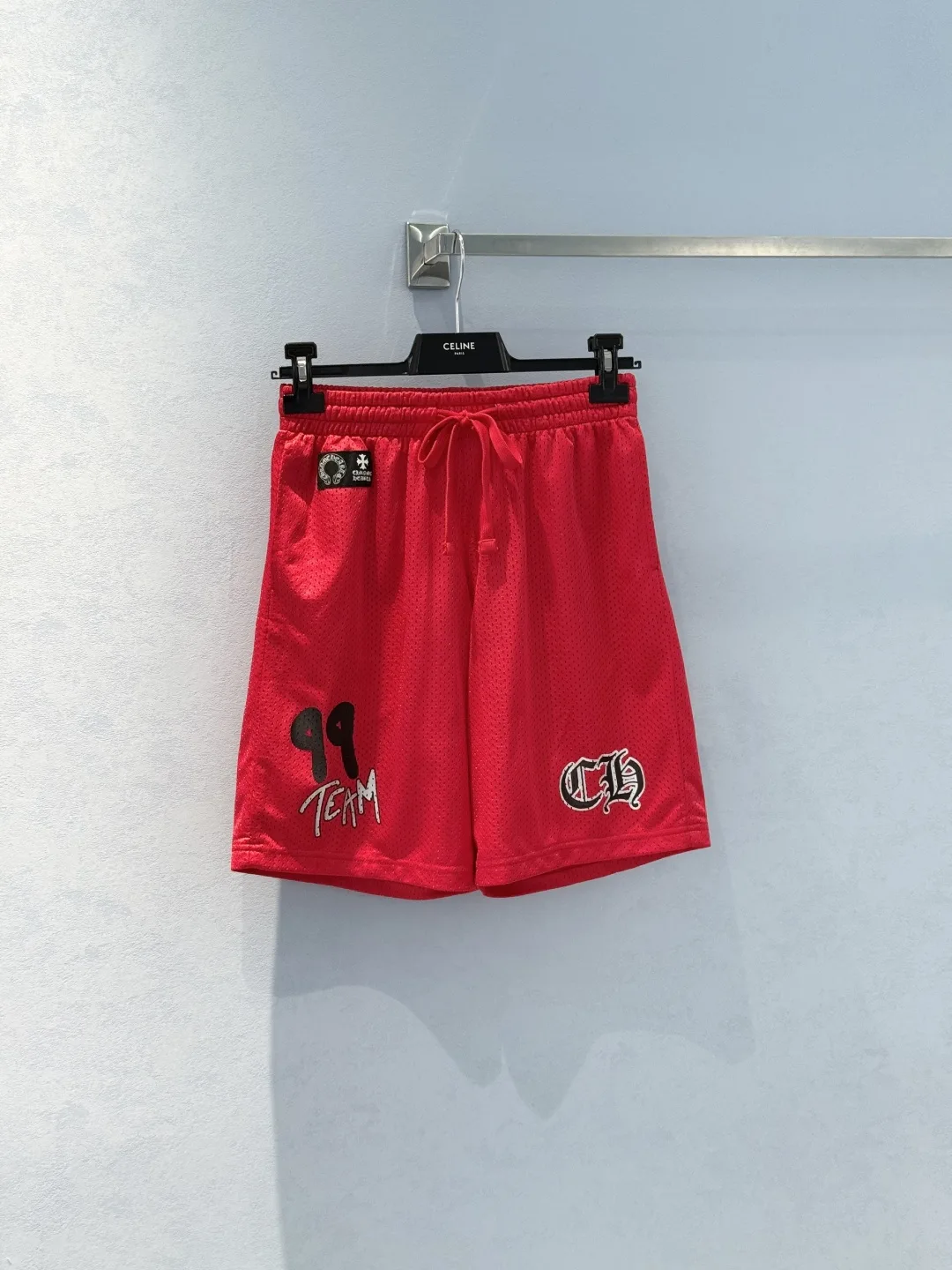 カジュアル クロムハーツ パンツ 偽物 コットン メッシュショートパンツ レッド