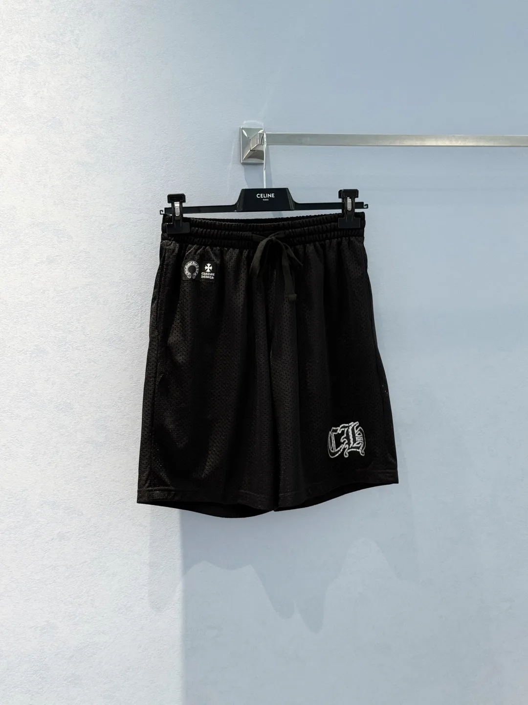 コットン メッシュショートパンツ クロムハーツ パンツ 偽物 カジュアル ブラック