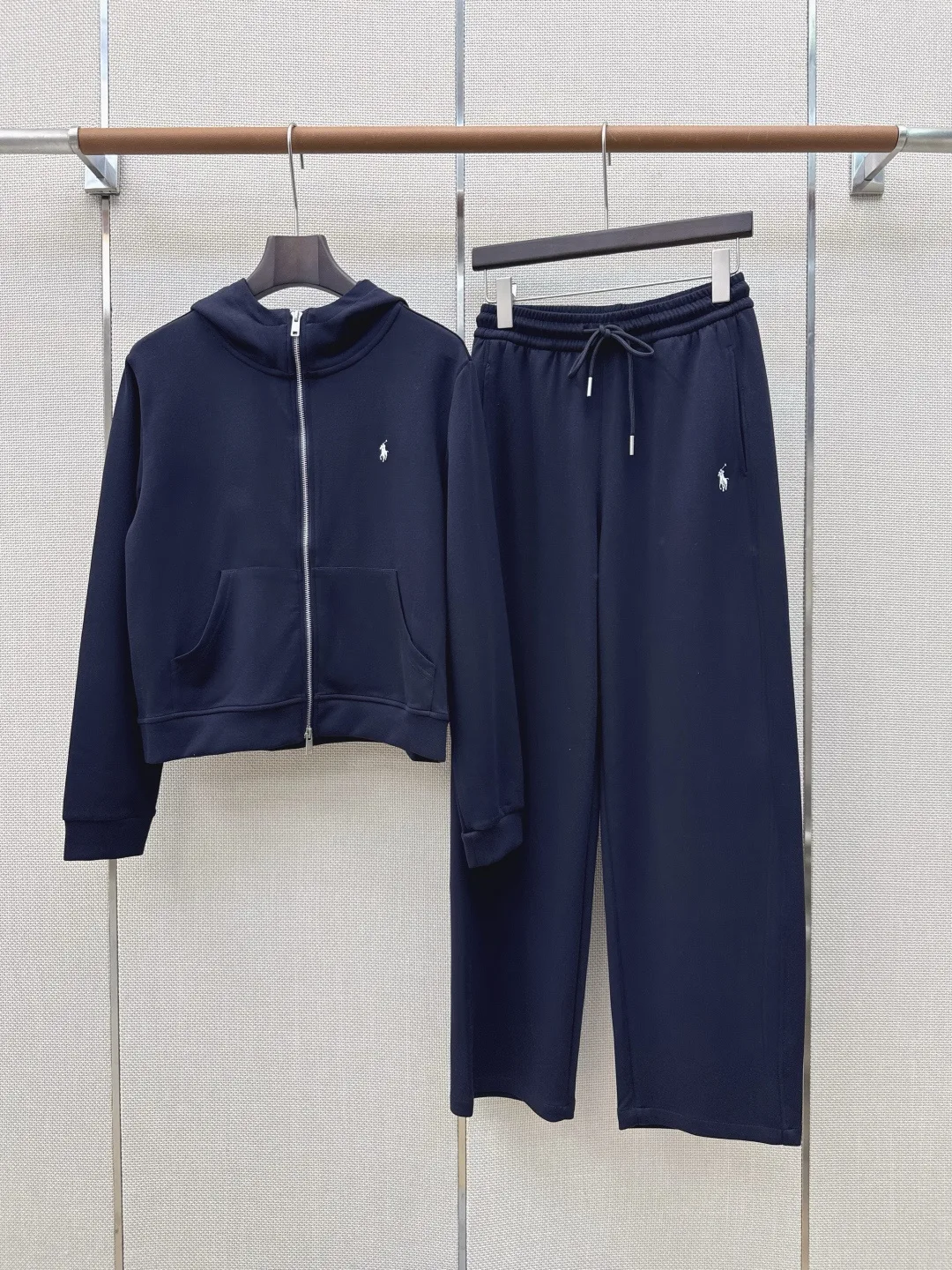 ラルフローレン セットアップ 偽物 ジップアップパーカー＆ワイドパンツ 上下セット ネイビー