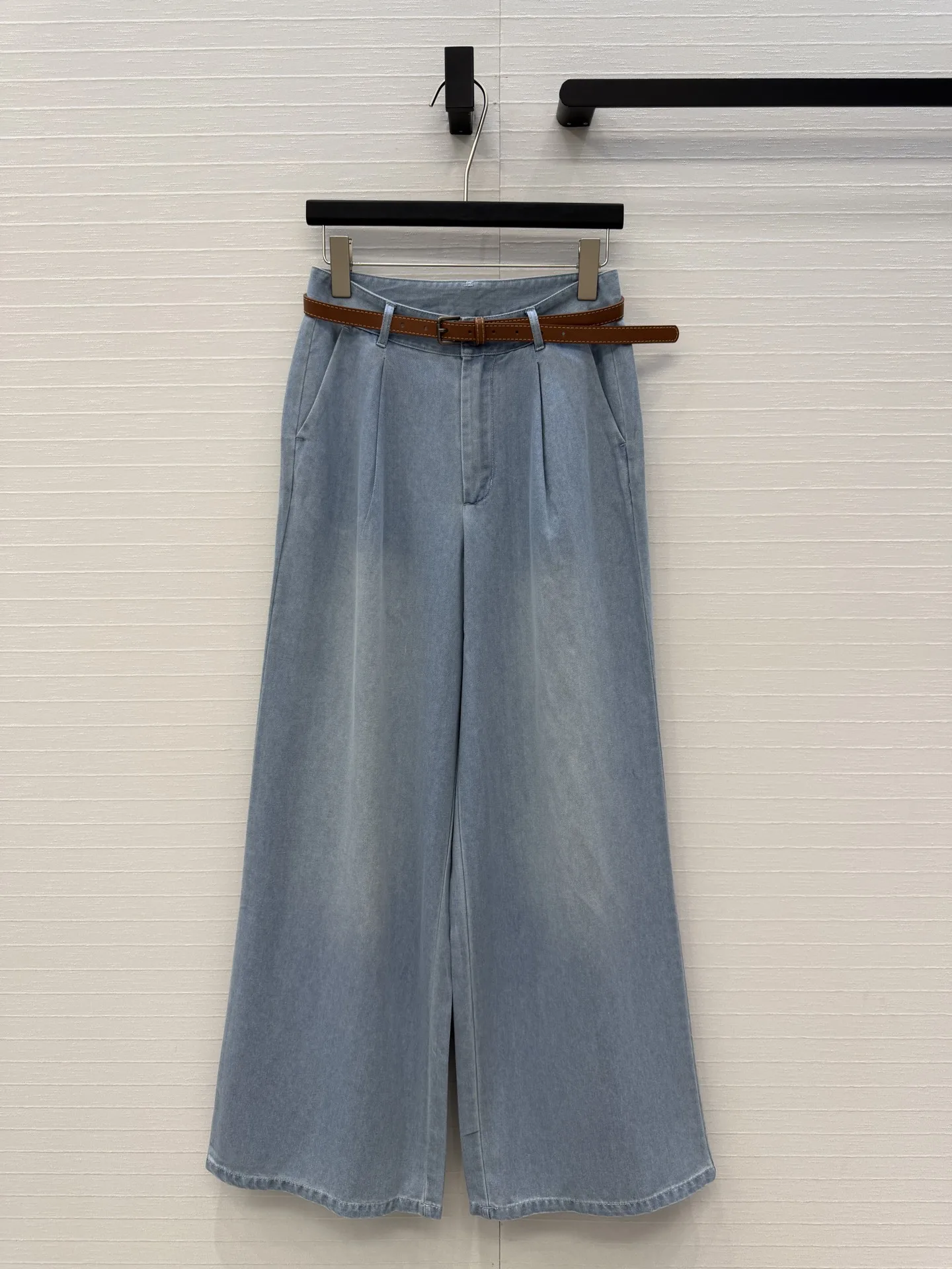 ベルト付き ワイドデニムパンツ ラルフローレン ジーンズ 偽物 合わせやすい
