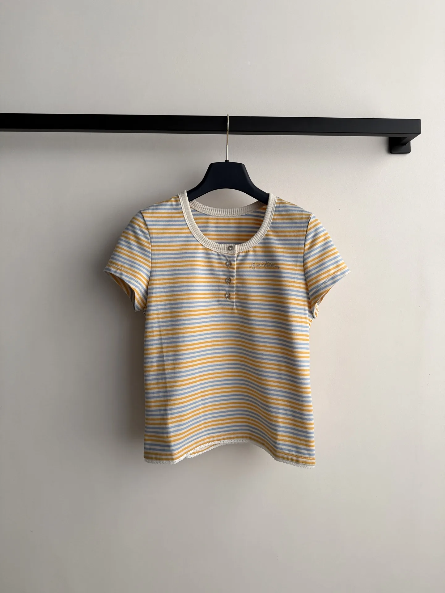 ストライプ ジャージー ヘンリーTシャツ ルイ・ヴィトン Tシャツ コピー 半袖Tシャツ