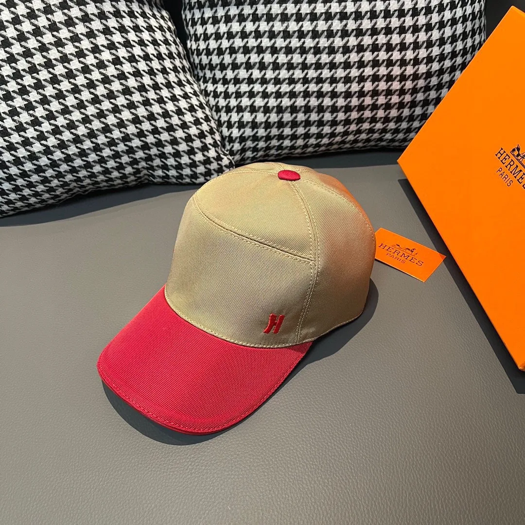 エルメス キャップ 偽物 合わせやすい バイカラー Hロゴ ベースボールキャップ