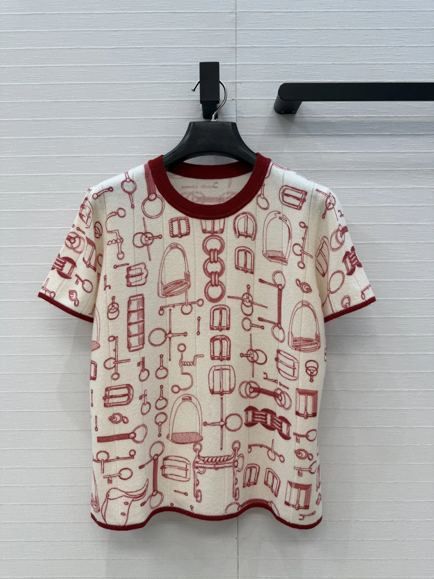 お洒落 上品 カシミヤ ショートスリーブニット エルメス ニット コピー アイボリー