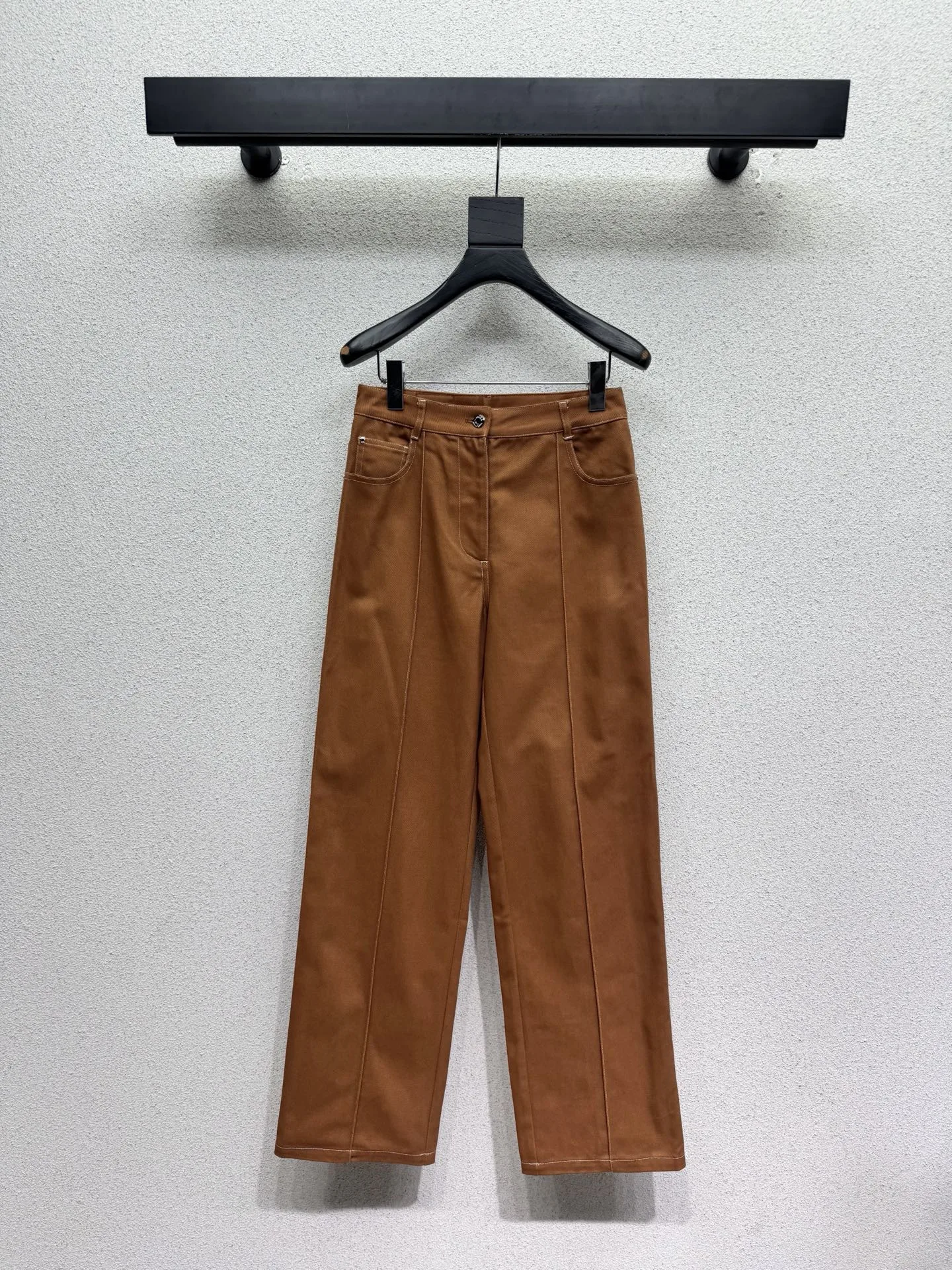 センターシーム コットン デニムパンツ エルメス ジーンズ コピー ブラウン