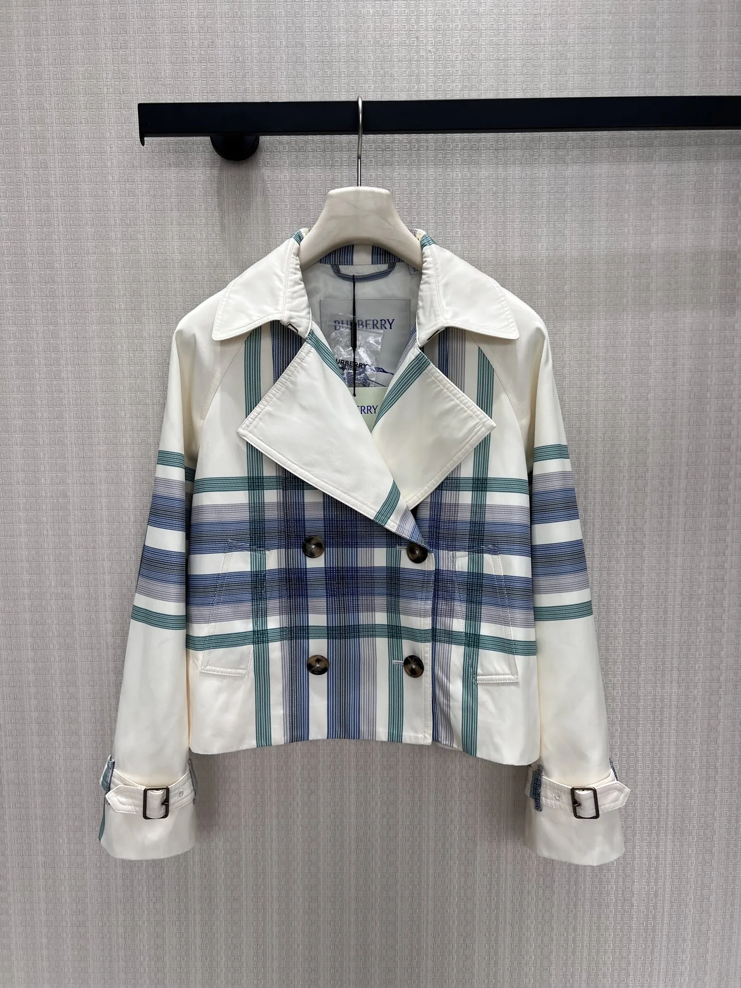 洗練された チェック柄 ダブルブレスト バーバリー ジャケット コピー アウター