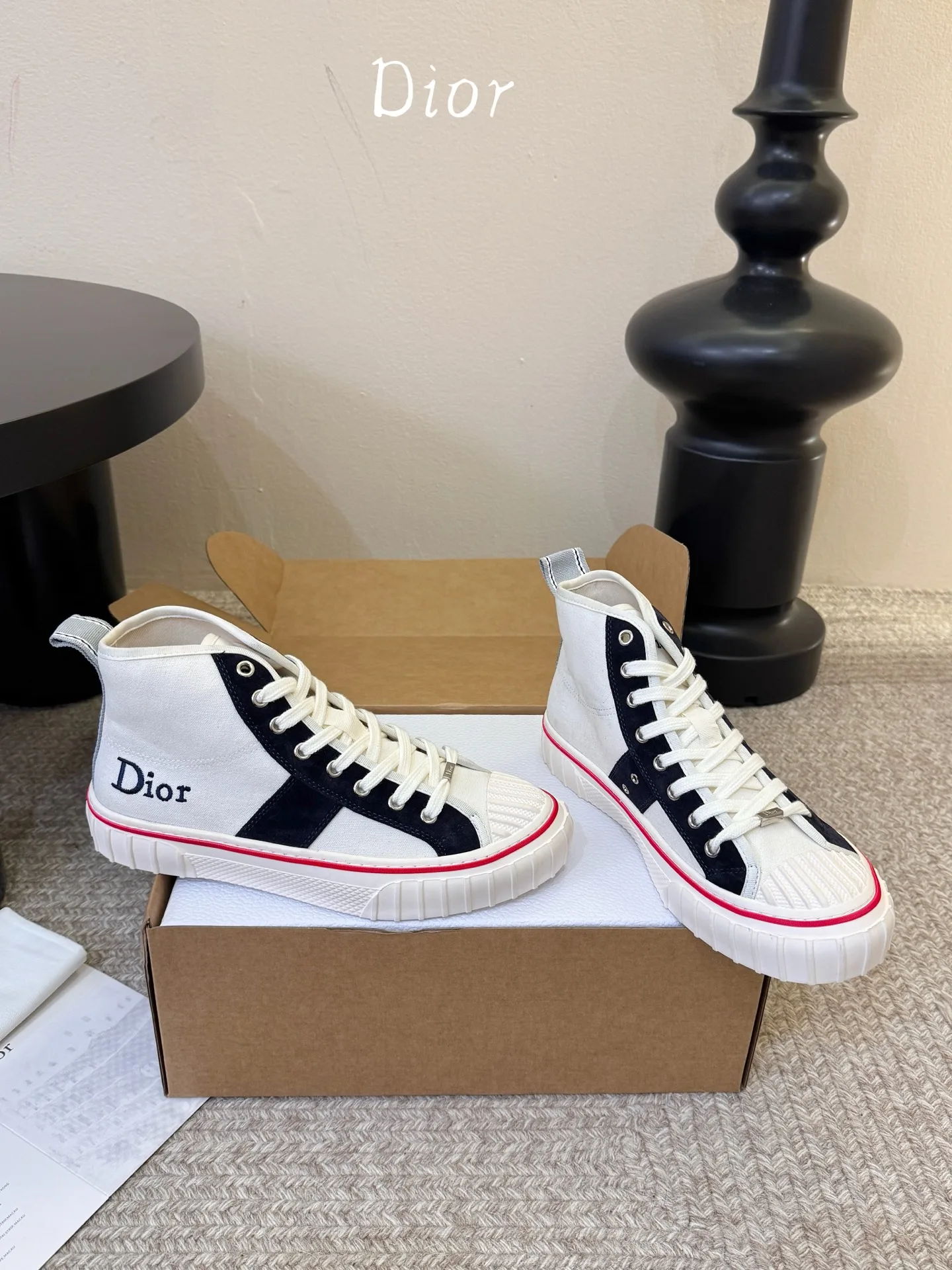 スタイリッシュ カジュアル Dior Hooperハイトップスニーカー ディオール スニーカー コピー