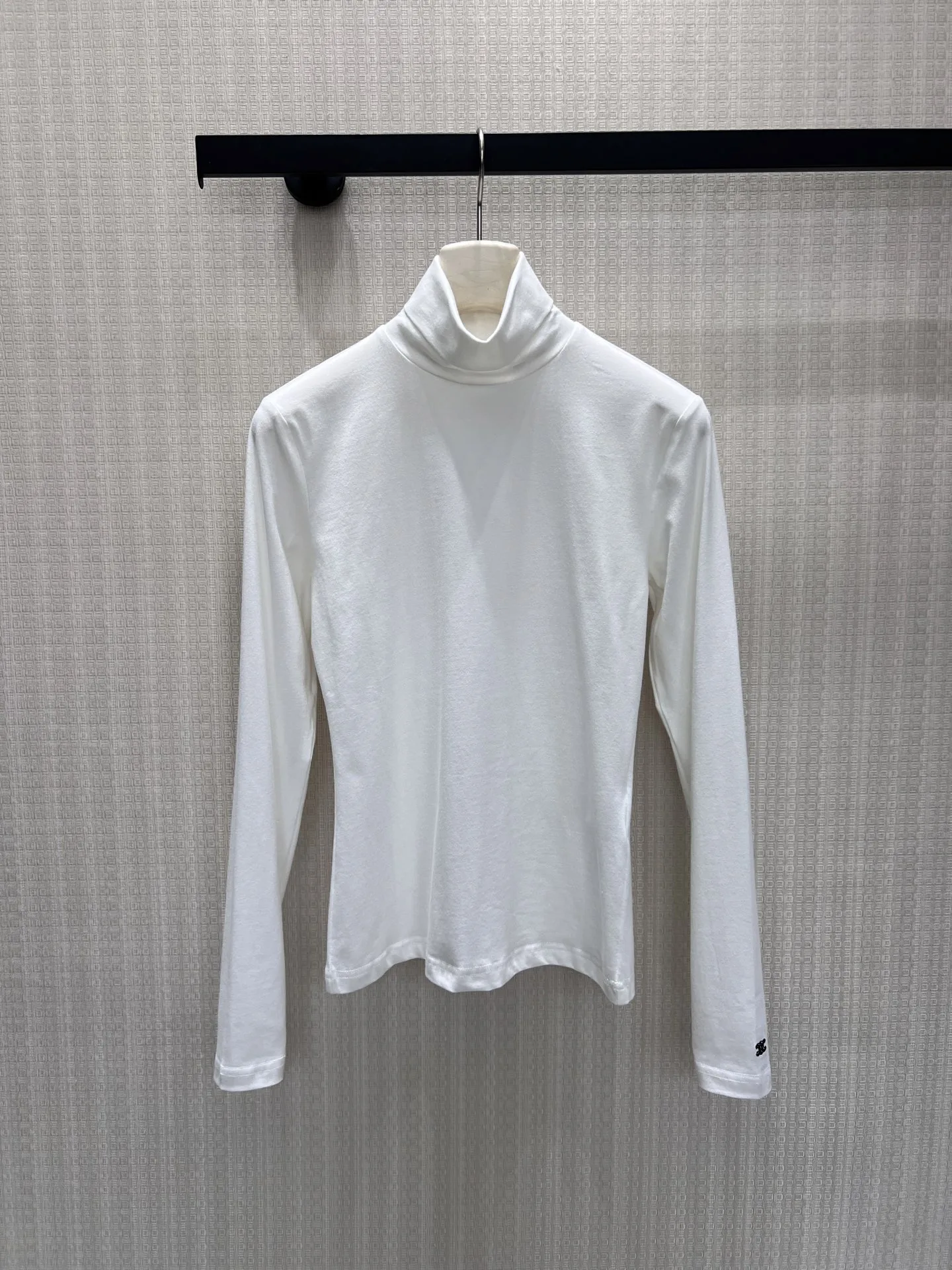 シンプル タートルネック長袖トップス セリーヌ Tシャツ 偽物 コットン ホワイト