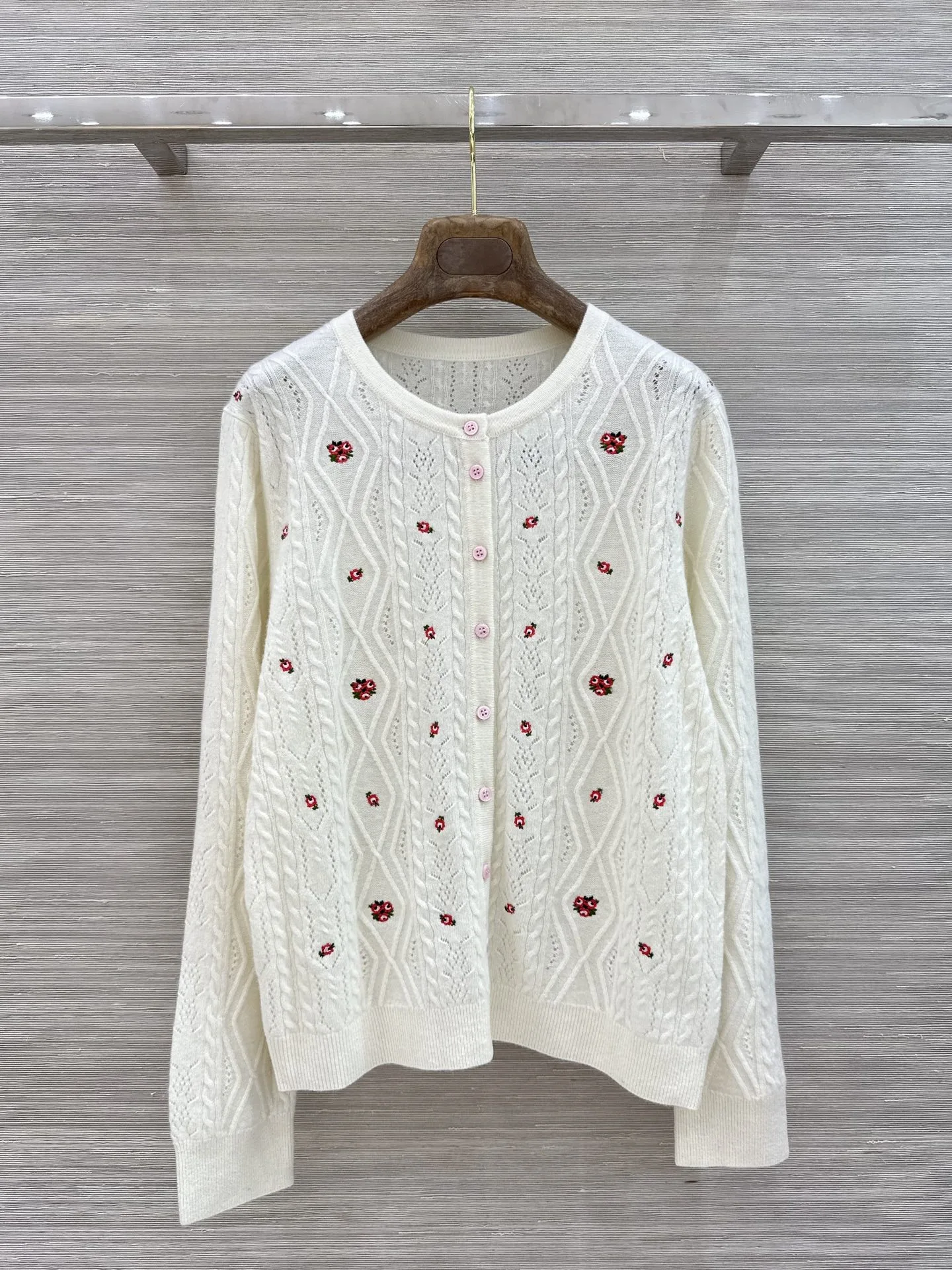 刺繍入り ウール&カシミヤ カーディガン クリスチャン・ディオール ニット 偽物
