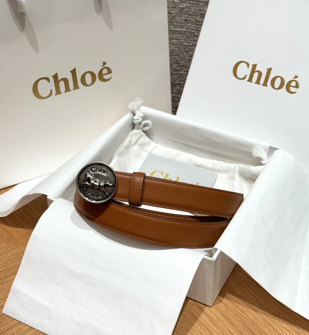 クロエ スーパーコピー Chloé Horse Medal ベルト 合わせやすい 25mm ブラウン