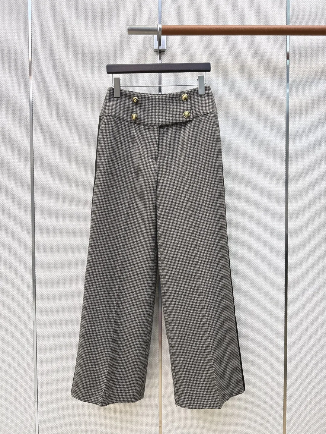 シャネル パンツ コピー レディース クラシック 千鳥格子柄 スラックス ウール混