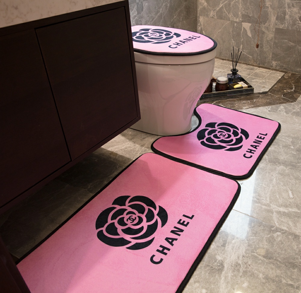 シャネル トイレマットセット コピー ピンク 心地良いです 滑るのを防ぎます 静かな音 浴室 人気