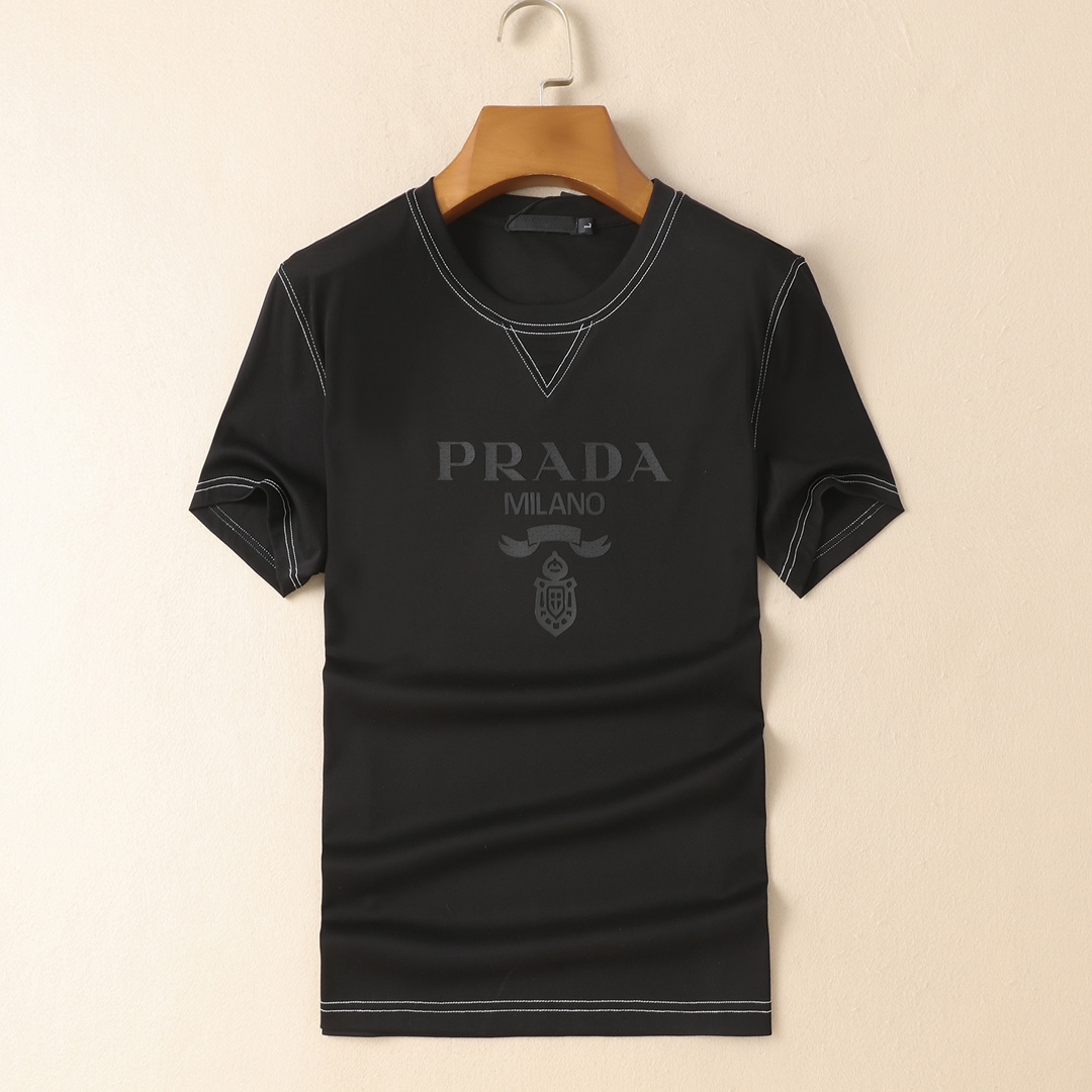 春夏 新作 合わせやすい 定番 人気 クラシック プラダ Tシャツ コピー 半袖 カジュアル おしゃれ ホワイト ブラック