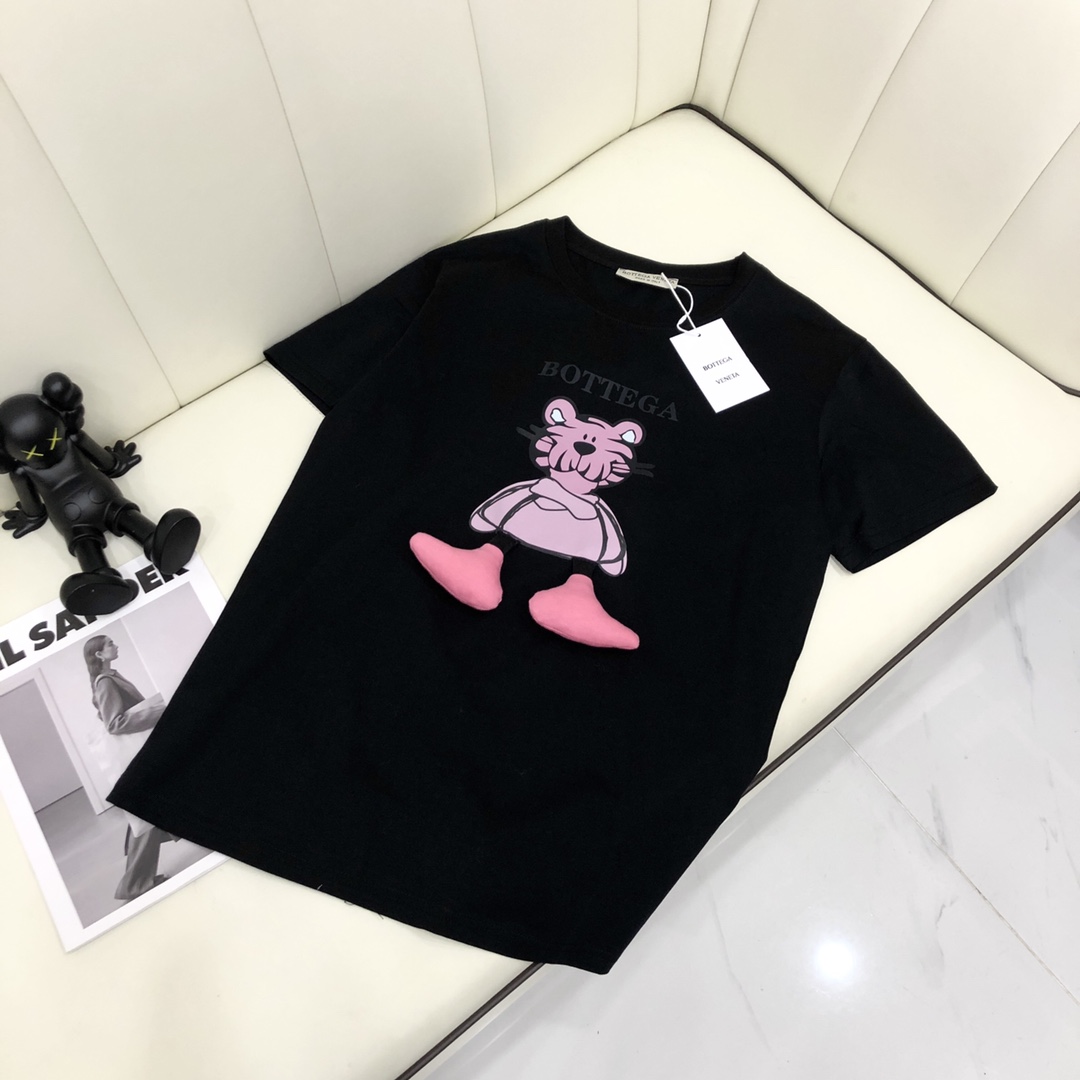 超可愛い プリント ラウンドネック プルオーバー ボッテガヴェネタ tシャツ コピー 半袖 カジュアル おしゃれ