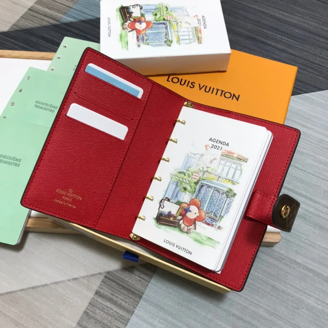 ルイヴィトン 手帳カバー コピー R20018 グルーム アジェンダPM ブラウンxルージュ モノグラムキャンバス メンズ レディース