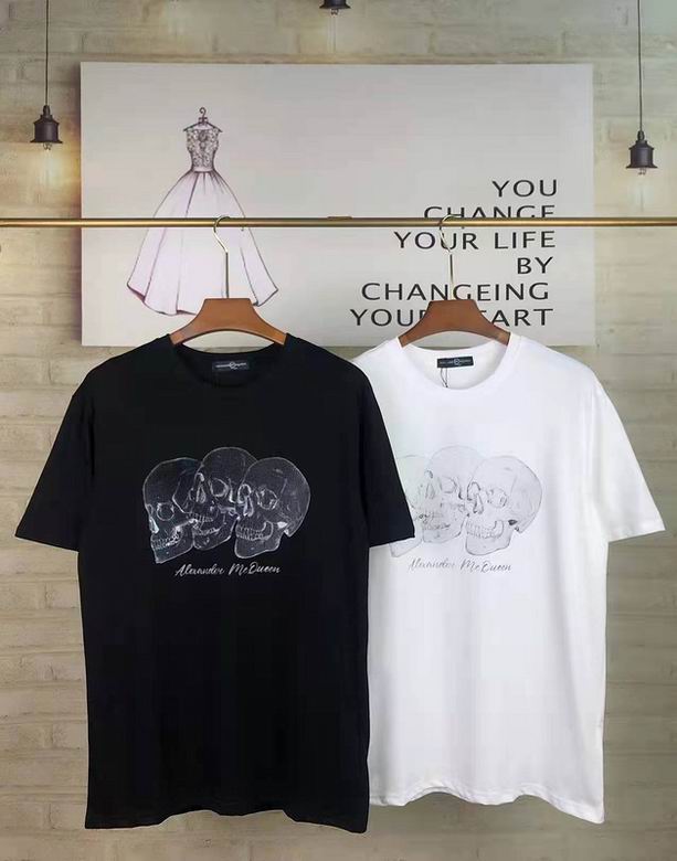 人気 トレンド ゆったり リラックス 快適 カジュアル おしゃれ クルーネック アレキサンダー・マックイーン 半袖Tシャツ コピー 
