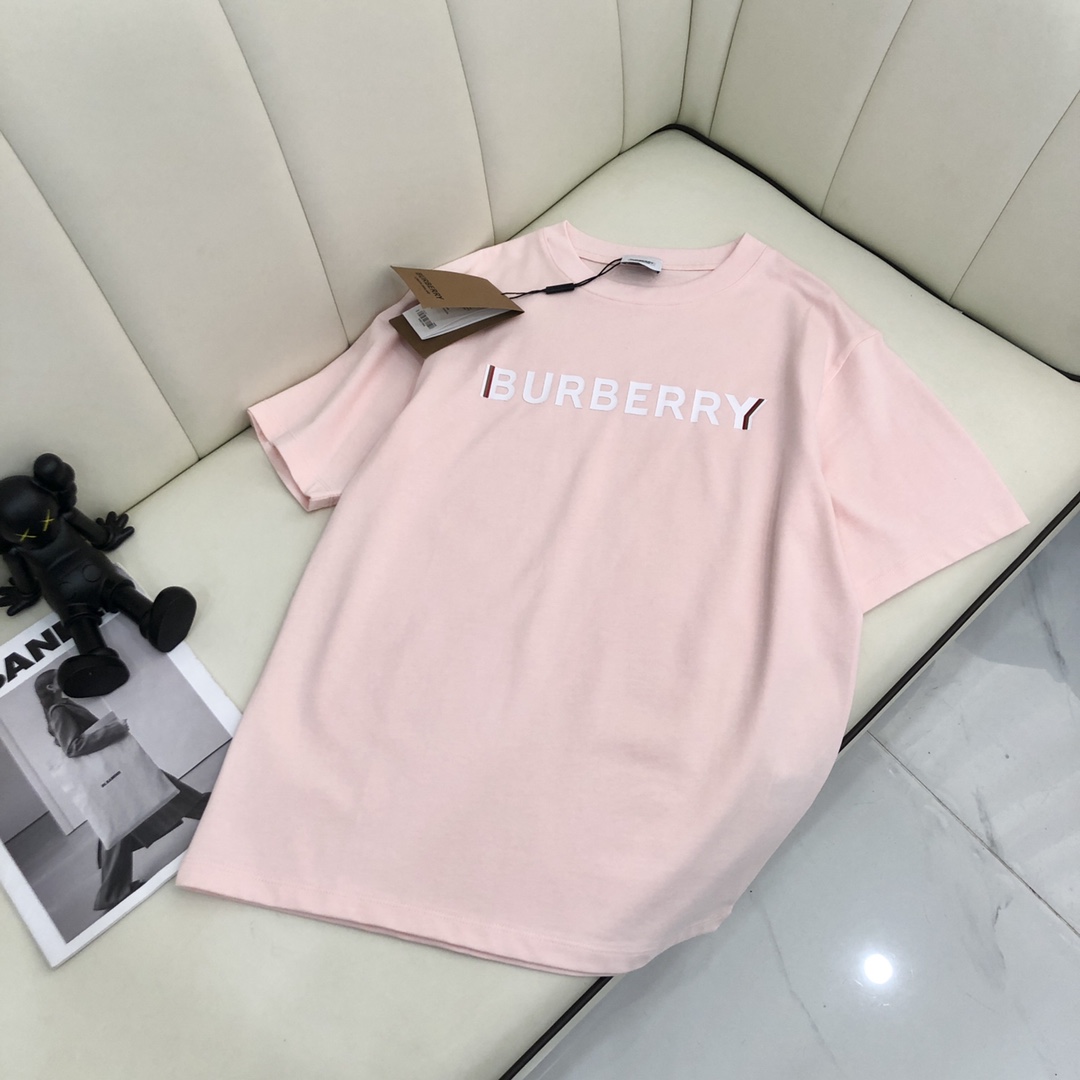 カジュアル おしゃれ 春夏 トップス ベーシック ロゴ プリント バーバリー 半袖Tシャツ コピー クルーネック 3色あり