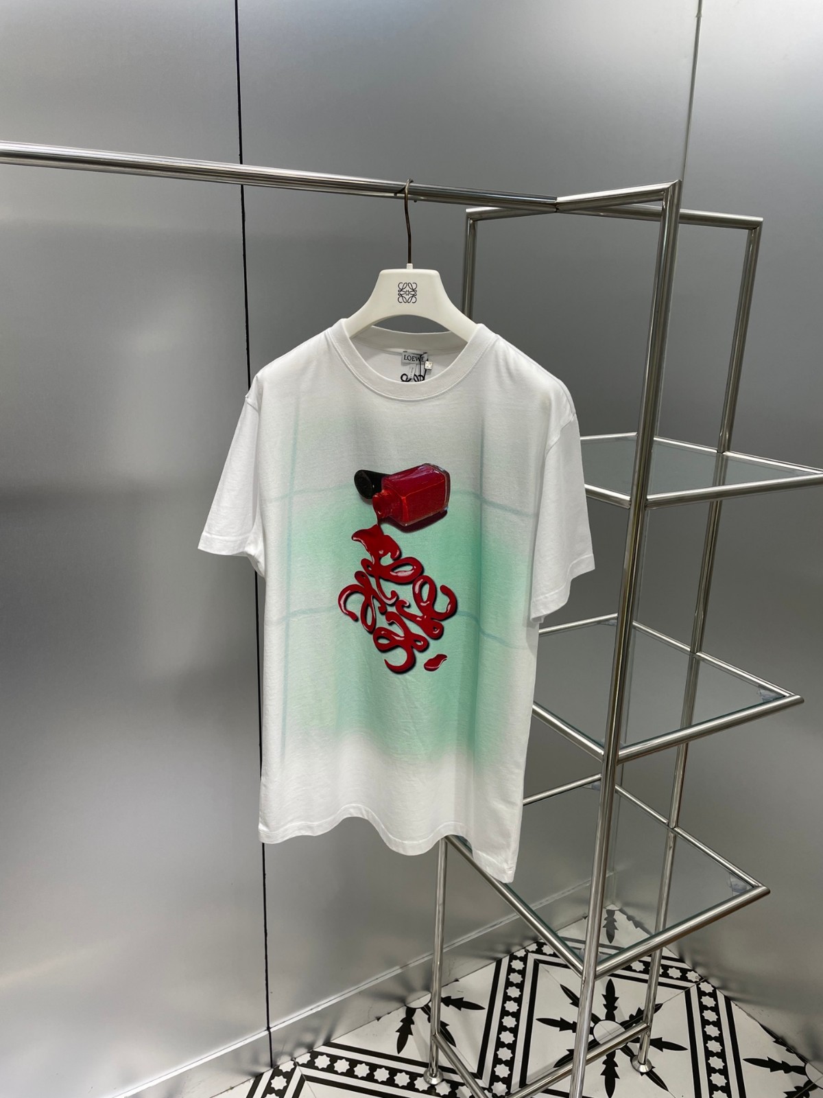 流行り ゆったり 体型カバー ユニセックス ロエベ tシャツ コピー 春夏 プリント コットン 着心地いい カジュアル