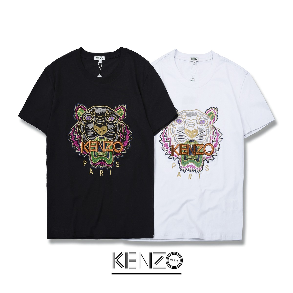 全3色 タイガー 刺繍 クルーネック ケンゾー tシャツ コピー 着心地いい ゆったり 人気 春夏 トップス