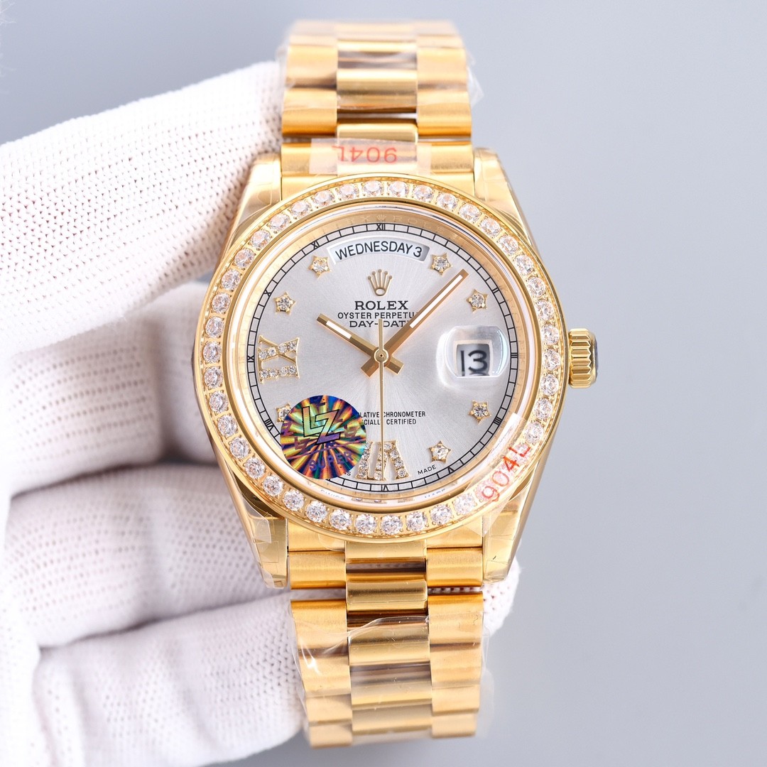 上品 ゴールド フォーマル カジュアル ダイヤモンド ロレックス 腕時計 コピー メンズ デイデイト おしゃれ ウォッチ