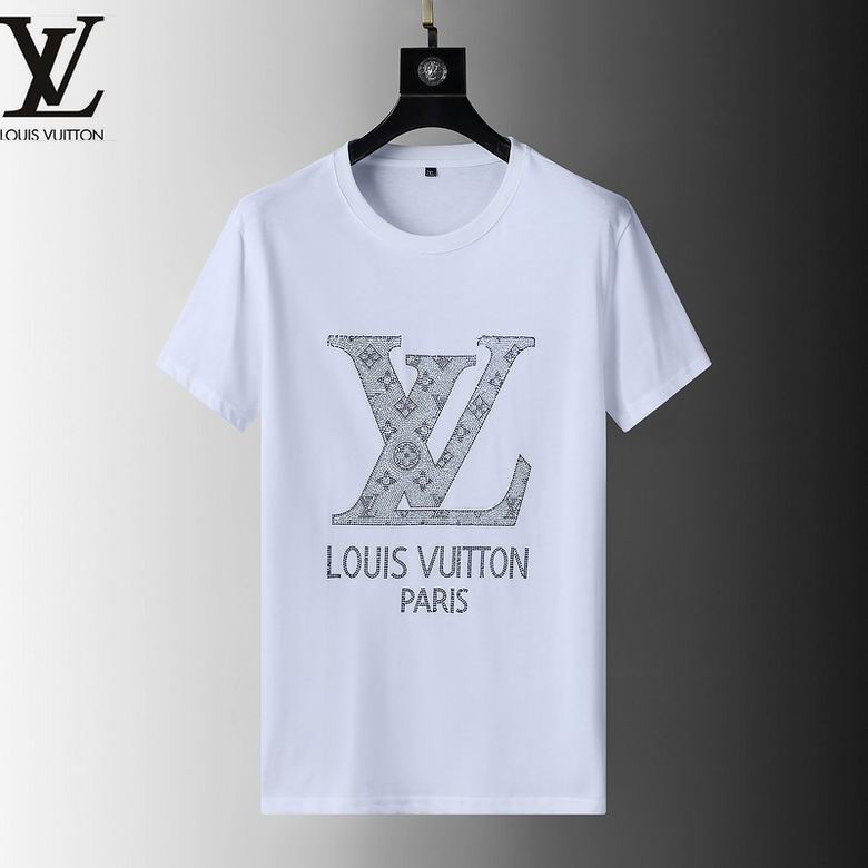 ロゴ おしゃれ 快適 通気 シンプル ルイ・ヴィトン Tシャツ コピー 夏 定番 柔らかい クルーネック トップス 半袖