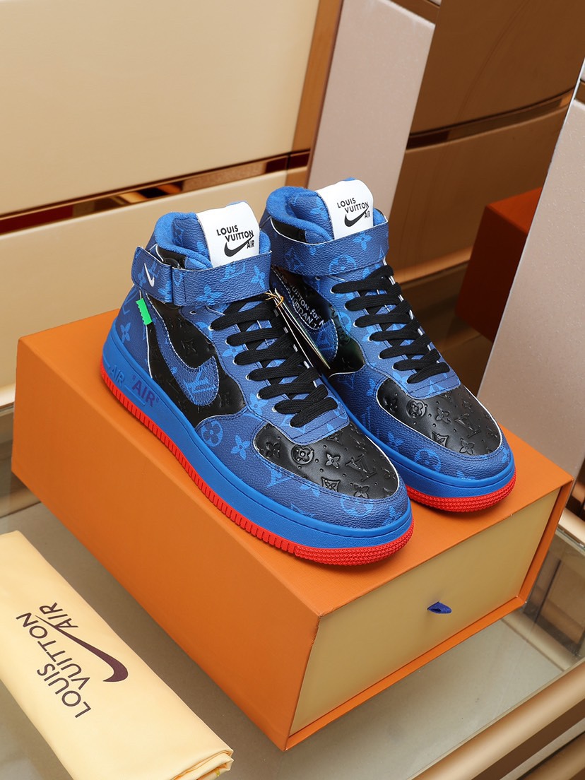 Louis Vuitton x OFF-WHITE x Nike 高級感 人気 ハイカット オフホワイト スニーカー コピー カジュアル おしゃれ 