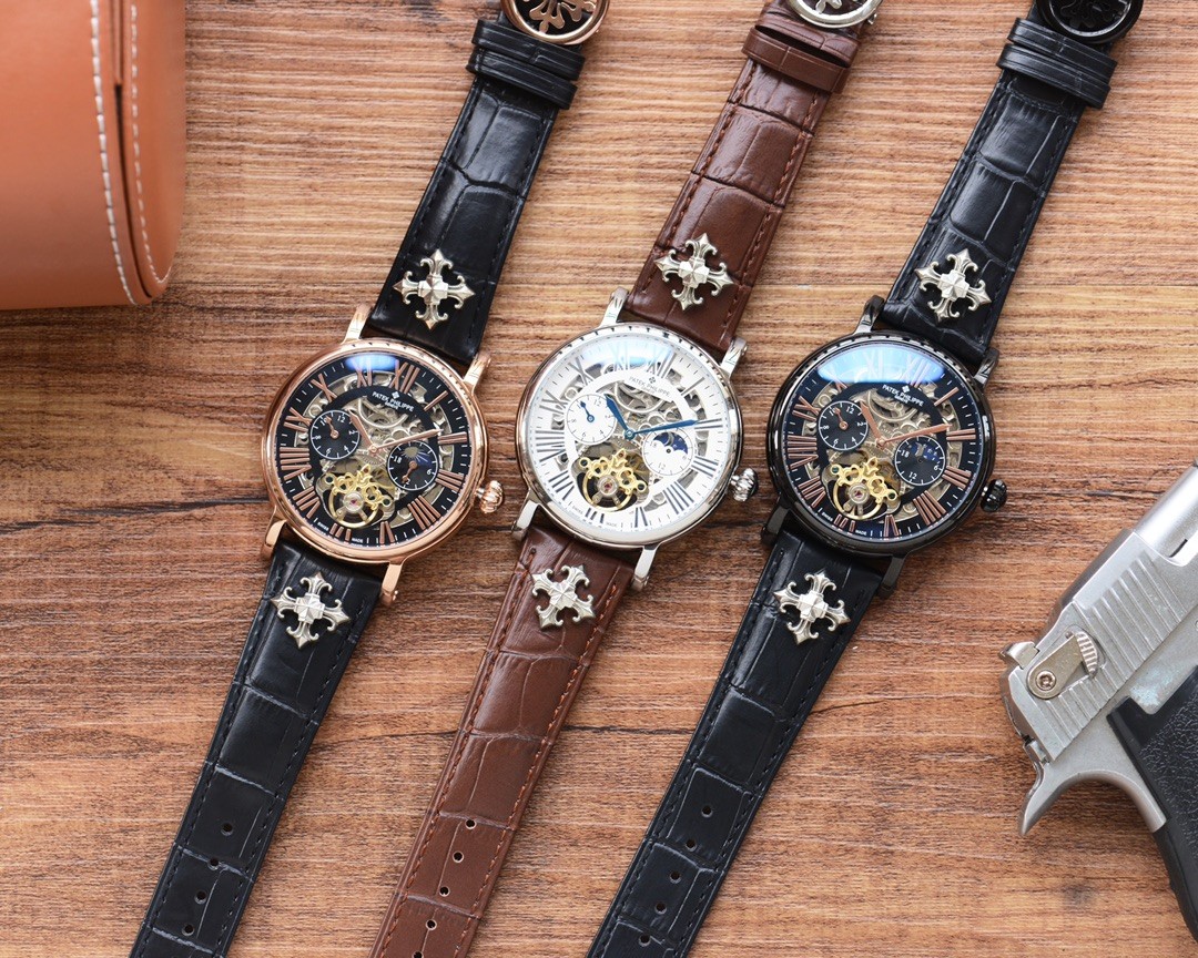 人気 多機能 スケルトン 腕時計 カジュアル パテック・フィリップ 時計 コピー メンズ 41mm かっこいい