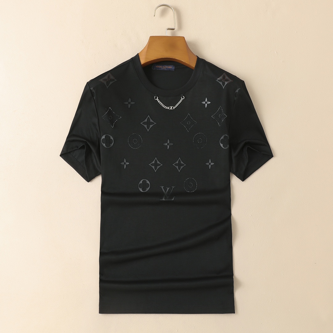 上品 おしゃれ ロゴ 着心地いい シルケット コットン ルイ・ヴィトン tシャツ コピー 半袖 トップス