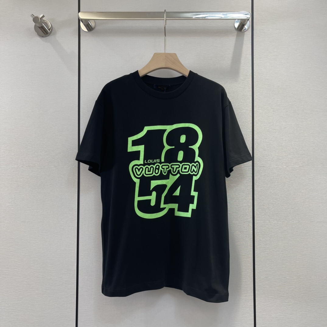男女兼用 ゆったり プリント 半袖 クルーネック ルイ・ヴィトン Tシャツ コピー トップス